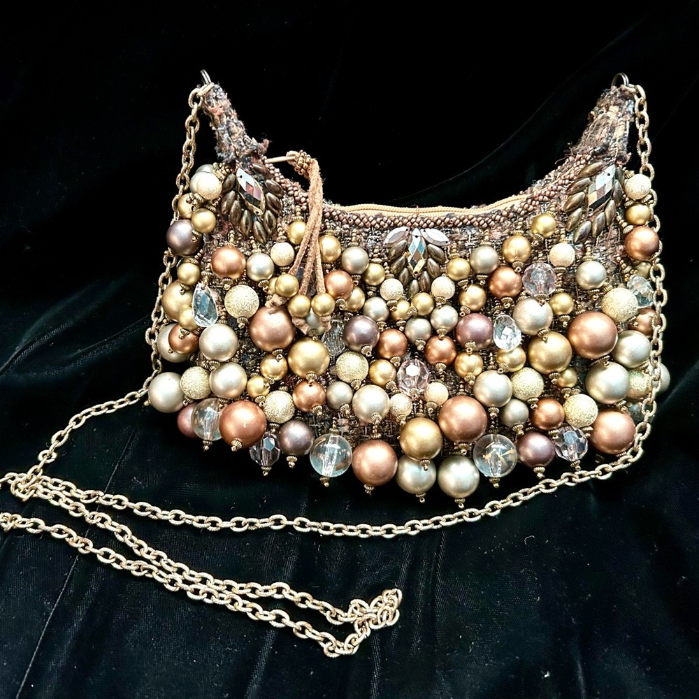 Mary Frances Gold, Silver, Bronze Metallic Beaded Handbag - Picture 3 of 12